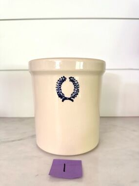 Farmhouse Pottery Vermont Laurel Crock 1 Quart Stoneware Jar For Kitchen
